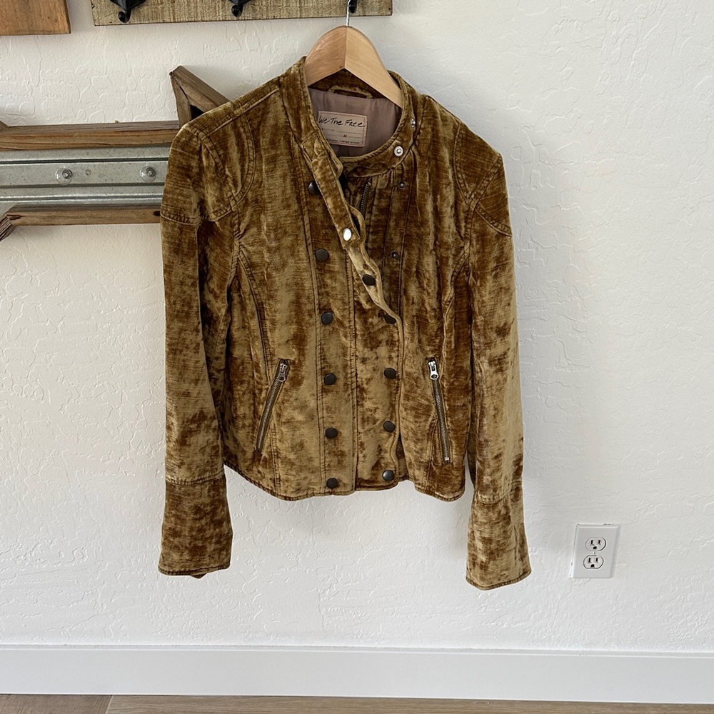 We the Free Velvet gold Jacket